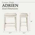 thumbnail image 5 of Maven Lane Adrien Backless Saddle Kitchen Stool, White Oak, Set of 4, 5 of 6