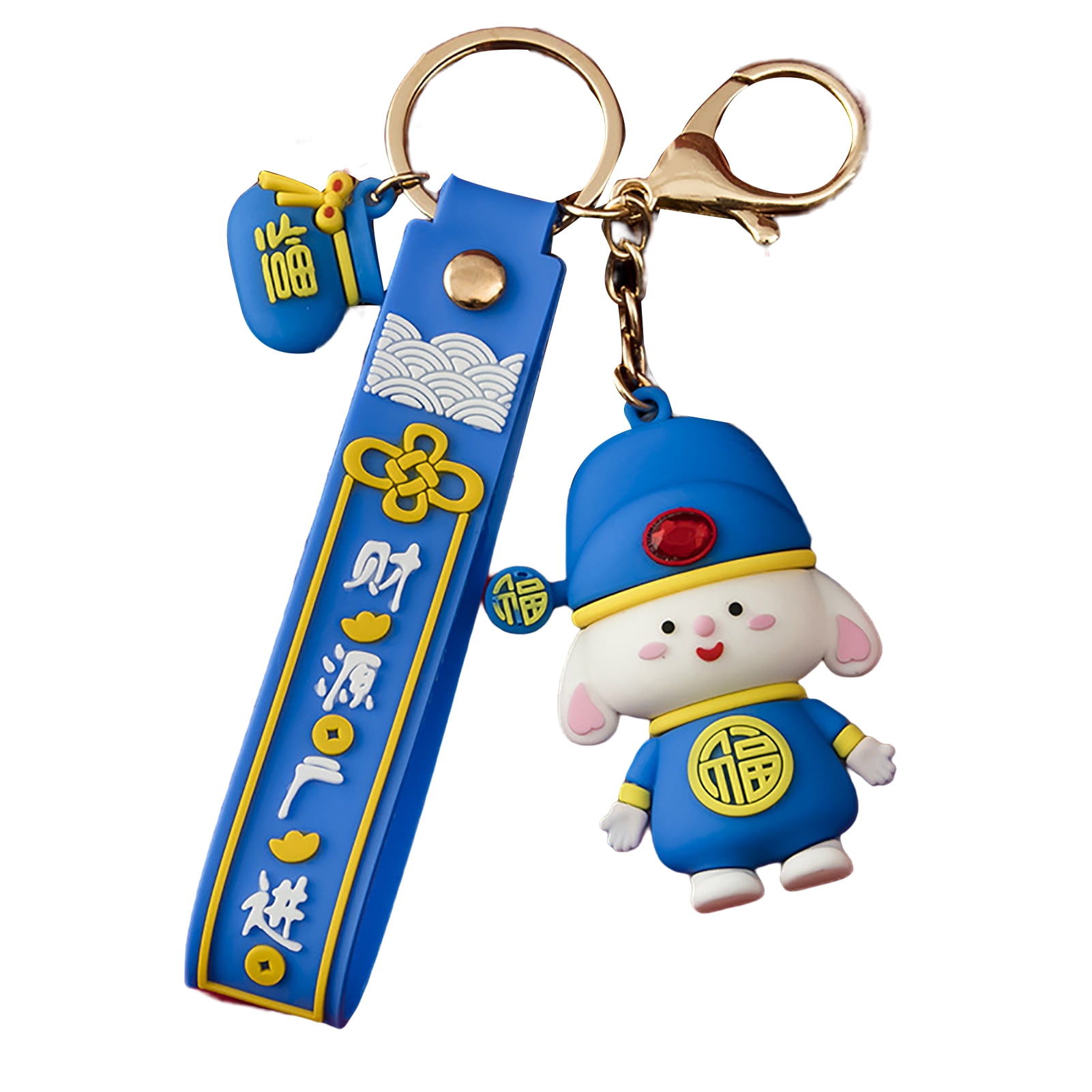 greenhome Rabbit Keychain Lovely Miniature Cartoon Bunny Blessing Words 