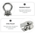 thumbnail image 4 of Eease Pulley Load Bearing Pulley Single Pulley Block Stainless Steel Fixing Pulley Replacement,3.35"X1.26"X1.26", 4 of 10