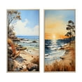 thumbnail image 2 of Designart "Coastalbeach Beach Bliss Painting II" Coastal Beach Framed Wall Art Set Of 2 - Multi-Color Beach Frame Gallery Set For Office Decor, 2 of 7