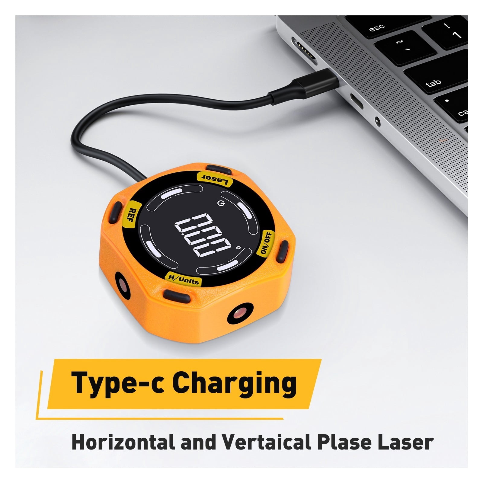 Laser Angle Finder Digital Inclinometer 3-in-1 Line Protractor 4X90 Degree Angle Gauge Level ,Water-Proof & Dust Resistant