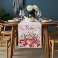 thumbnail image 2 of Valentine's Day Table Runner - 36 Inch Long, Kitchen Dining Table Runner Dresser Scarves, Eucalyptus Leaves Coffee Gifts Romantic Farmhouse Decor for Coffee Tables Wedding Party Banquet, 2 of 8