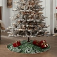 thumbnail image 4 of Sikiie Green Snakeskin Nativity Christmas Tree Skirt, Jesus Christian Winter Holiday Tree Mat Decoration(30-48IN)36", 4 of 6