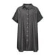 thumbnail image 1 of ICHUANYI Clearance Women's Dress Fashion Short Sleeve Slim Solid Color Loose Thin Denim Dress(Dark Gray, L) ICHUANYI WER2023080705638, 1 of 6