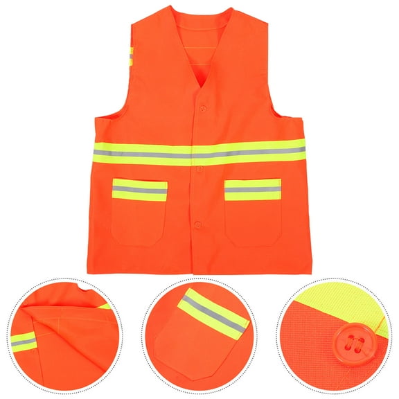 COMPUKAS Construction Worker Vest Mens Work Vest High Visibility Safety 1Pcs