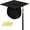 Black, variant on Matte Graduation Cap with Tassel for Adults High School College Bachelor Master Ceremony