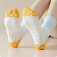 thumbnail image 6 of Women's 2-Pair Set Crew Athletic Socks with Striped Cuffs and Full Sole Grip for Yoga Fitness - 2 pairs-A, 6 of 7