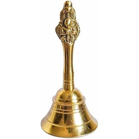 Brass Garuda Ghanti/Pooja Mandir Bell (Approx. Height 3 inch, Set of 2), Religious Spiritual Items, Home Temple, Hindu Spiritual Items, Pooja Essentials