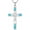 Turquoise, variant on Celtic Cross Opal Necklace 925 Sterling Silver Irish Knot Infinity Cross Pendant Christian Religious Faith Jewelry Gift for Women Her, 18" to 20" Chain