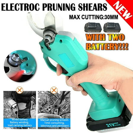 Electric Pruning Shears, Professional Cordless Pruner Electric Powered TWO Li-ion Branch Pruner, 40mm Cutting Diameter for Tree Pruner, Garden Shears-21V
