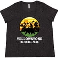 thumbnail image 3 of Inktastic Yellowstone National Park with Bear Mountains and Trees Cricle Women's Plus Size T-Shirt, 3 of 5