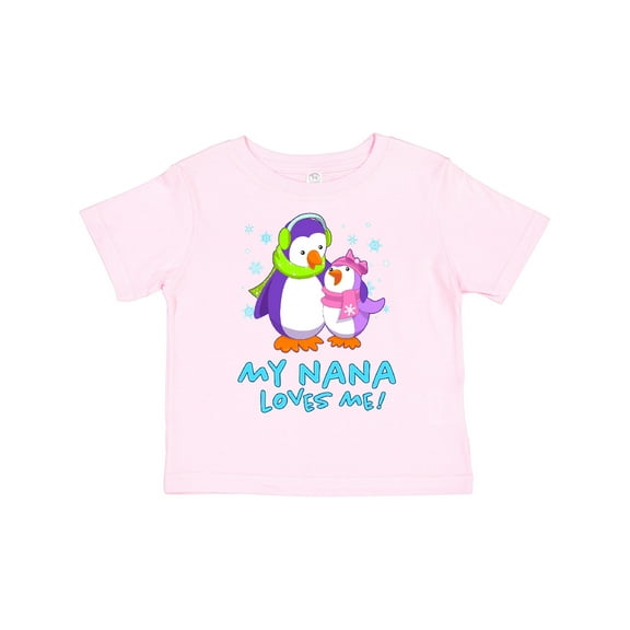 Inktastic My Nana Loves Me Cute Penguins Girls Toddler T-Shirt