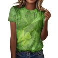 thumbnail image 1 of T-Shirts Grande Taille pour Femmes, Col Rond Ample, Manches Courtes, Pull Imprimé, Mode Décontractée, T-Shirts pour Femmes, Vert Armée TG, 1 of 4