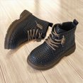 thumbnail image 2 of KPOPLK Girls Short Boots Side Zipper Lug Sole Ankle Booties Toddler/Little Kid/Big Kid(2.5,Black), 2 of 8