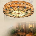 thumbnail image 3 of 23 In Tiffany Style Stained Glass Shade Flush Mount Ceiling Lamp LED Light for Living Rooms, Bedrooms, 3 of 18
