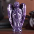 thumbnail image 5 of Figuras de ángel de cristal de lepidolita morada de 2.0 in, piedra preciosa tallada, chakra, bolsillo, ángel de la guarda, estatua de Reiki, piedras curativas para meditación, decoración del hogar, r JAMW Sencillez, 5 of 5