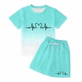thumbnail image 3 of Tiijoy Toddler Girls Outfits Gradient Graphic Short Sleeve Tshirt Shorts Set, Sizes 2-3, 3 of 4