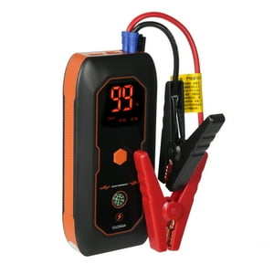 Lepmerk Portable Car Jump Starter Power Bank 8000mAh with Inflatable Pump - Black/Orange