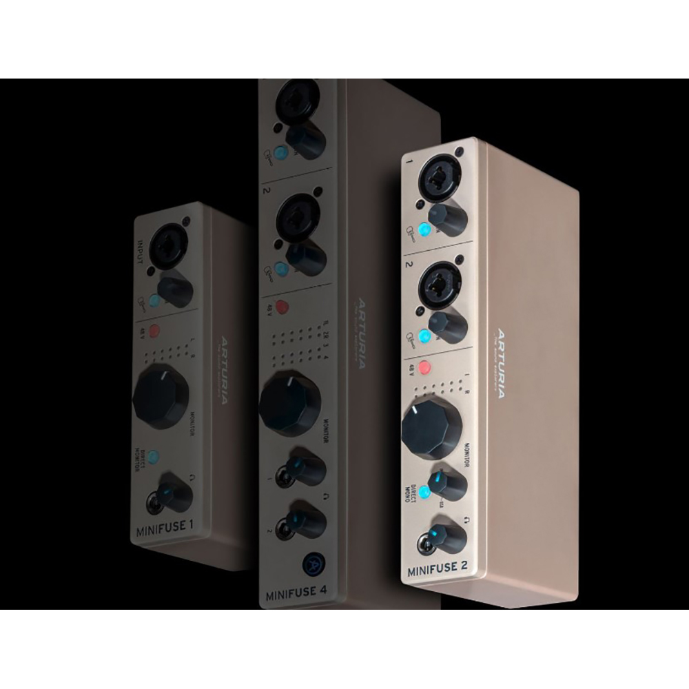 Arturia MiniFuse 2 USB-C Audio Interface, Champagne 800122 Bundle with 2 YR CPS Extended Warranty and 2x OnStage 25ft XLR Cable