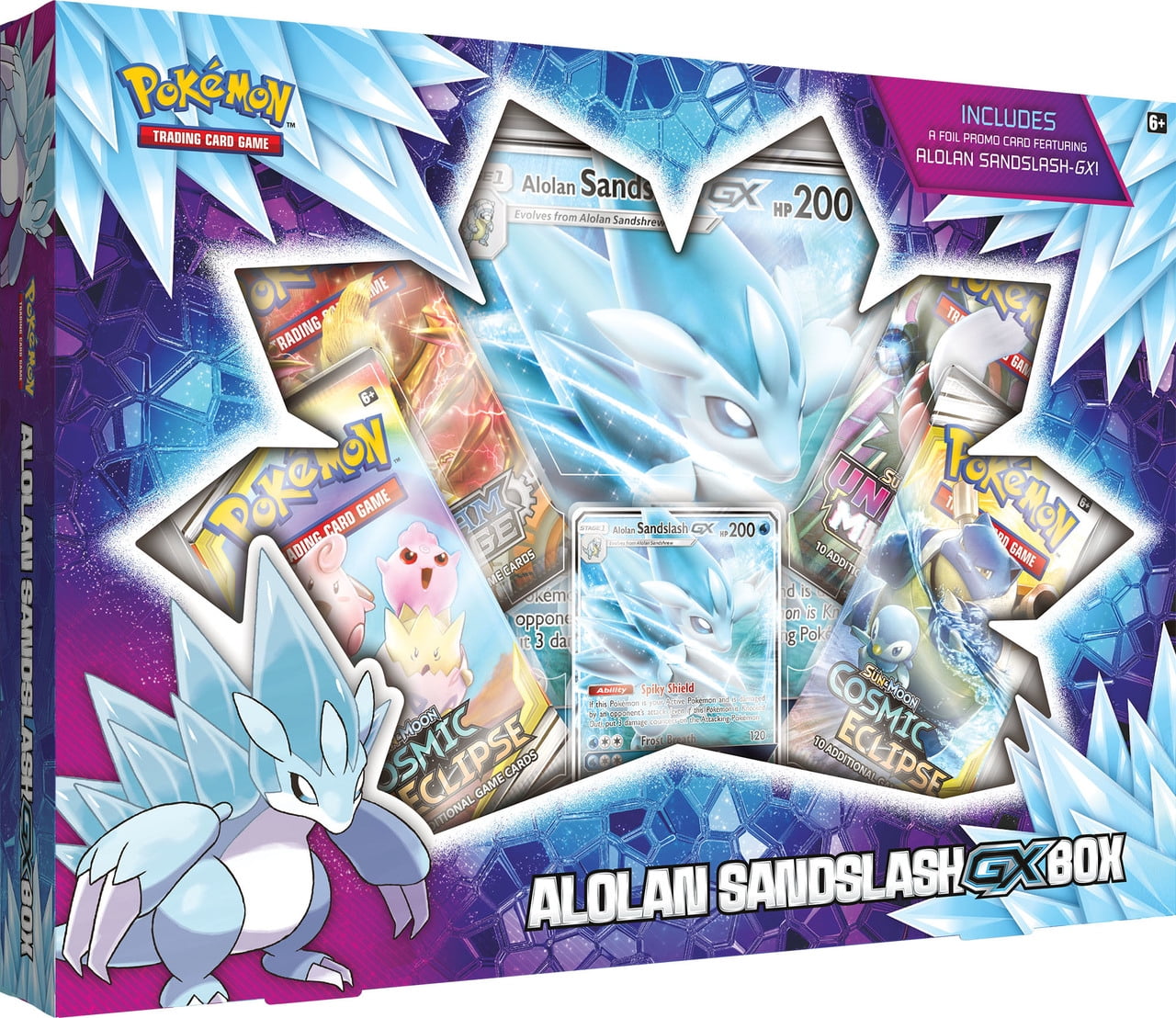 Pokemon Alolan Sandslash GX Box- 1 Alolan Sandslash Foil Card | 4 ...