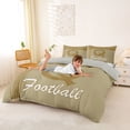 thumbnail image 3 of jejeloiu Sport Theme Queen Duvet Cover Set For Football Boys,Beige Monogram Q Letter Bedding For Kids,Light Gray Reversible,3pcs(No Comforter), 3 of 6