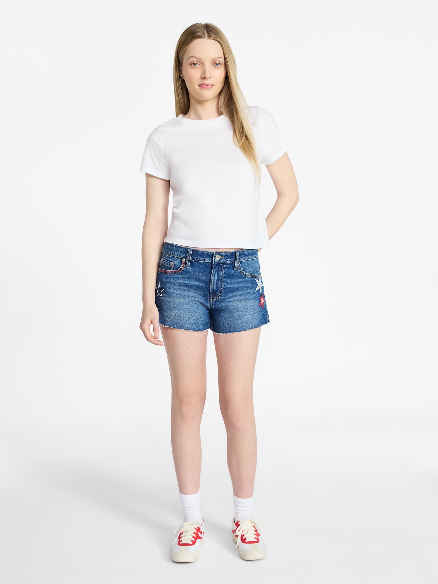 No Boundaries Cropped Cotton Tee with Short Sleeves, Women’s XXS-XXL