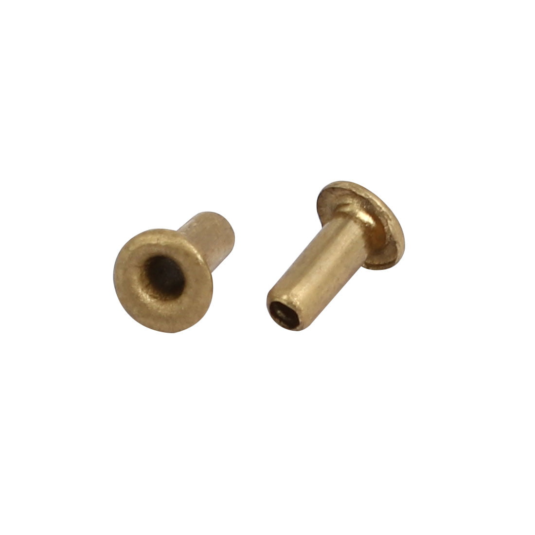100pcs M2x5mm Brass Plated Metal Hollow Eyelets Rivets Gold Tone