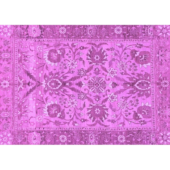 Ahgly Company Indoor Rectangle Abstract Purple Modern Area Rugs, 5' x 8'
