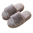 thumbnail image 2 of Women's Cotton Slippers Open Toe Thick Sole Plush Slippers Autumn Winter Indoor Cotton Slippers Non-slip Warming Winter Slipper For Home-26Gray36-37, 2 of 2