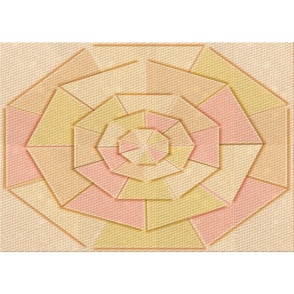 Ahgly Company Indoor Rectangle Patterned Cantaloupe Orange Area Rugs, 8' x 12'