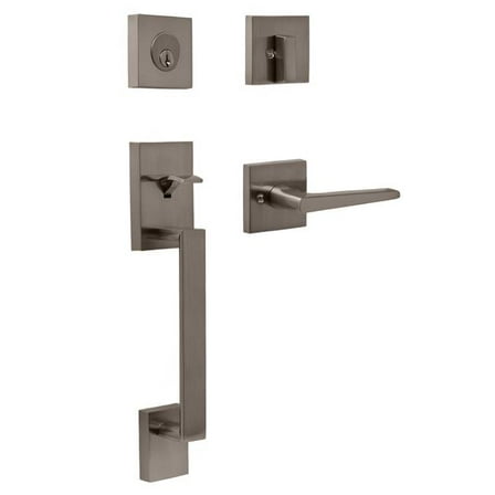 Weslock 02880-N7NFR2D Brookside Deadbolt Keyed One Side Handle Set with Philtower Lever, Satin Nickel