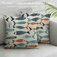 thumbnail image 3 of COMIO Fish Throw Pillow Covers Decorative Pillowcases Colorful Fish Pillow Case Nautical Theme Square Cushion Covers for Sofa Bedroom Couch Home Outdoors, 3 of 5
