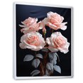 thumbnail image 2 of Designart "Pink Flowers Pastel gracefulness II" Floral Floater Framed Wall Decor, 2 of 7