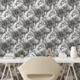 thumbnail image 2 of Ambesonne Romantic Flowers Peel & Stick Wallpaper for Home, Melancholic Floral, 13"x36", Charcoal Grey Off White, 2 of 5