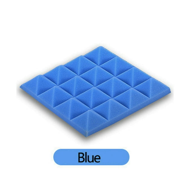 Mohdy Autocollant Mural en Mousse d'Insonorisation 25X25X5Cm Bleu, Panneau en Mousse Acoustique Anti-Absorption Éponge Studio Ktv Insonorisée, Inclut:1x Autocollant Mural en Éponge d'Insonorisation