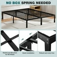 thumbnail image 4 of ZUNMOS 14 Inches King Bed Frame, Heavy Duty Metal Platform with Storage Space Under Frame, No Box Spring Needed King Size Bed Frame, Black, 4 of 6