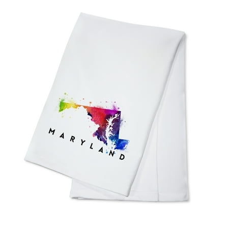 

Maryland State Abstract Watercolor (100% Cotton Tea Towel Decorative Hand Towel Kitchen and Home)