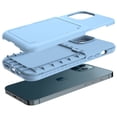 thumbnail image 2 of iPhone 12 Pro Wallet Case, iPhone 12 Case, Dteck Card Holder Cover with Hidden Mirror Dual Layer Shockproof Heavy Duty Protection All-Round Armor Protective Case for iPhone 12 / 12 Pro, Blue, 2 of 6