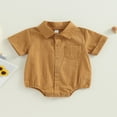 thumbnail image 2 of Chemise Habillée pour Nouveau-Né Garçon en Coton Lin à Manches Courtes avec Poche, 2 of 8