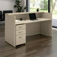 thumbnail image 3 of Arrive 72W x 30D Reception Desk with Drawers in Natural Elm - Engineered Wood, 3 of 11