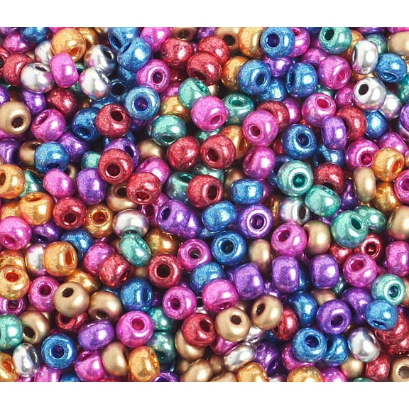 John Bead Czech Glass Seed Beads 6/0 (500g) Metallic Multi Bead for Crafts
