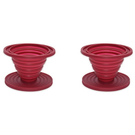 

2X Collapsible Camp pour Over Coffee Dripper for Camp Reusable Silicone Coffee Filter Holder for Home Kitchen