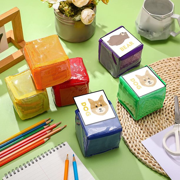 Juego Educativo De 6 Uds, Dados De Espuma Suave Con 6 Bolsillos Laterales Transparentes Para Enseñanza En El Aula