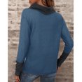 thumbnail image 3 of Jersey de Mujer Cuello Alto Manga Larga Sudadera cómoda para Invierno Otoño Oficina Denim Azul XL, 3 of 6