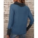 thumbnail image 4 of Jersey de mujer con cuello alto y manga larga, sudadera cómoda para invierno, otoño, oficina, mezclilla, azul, S, 4 of 6