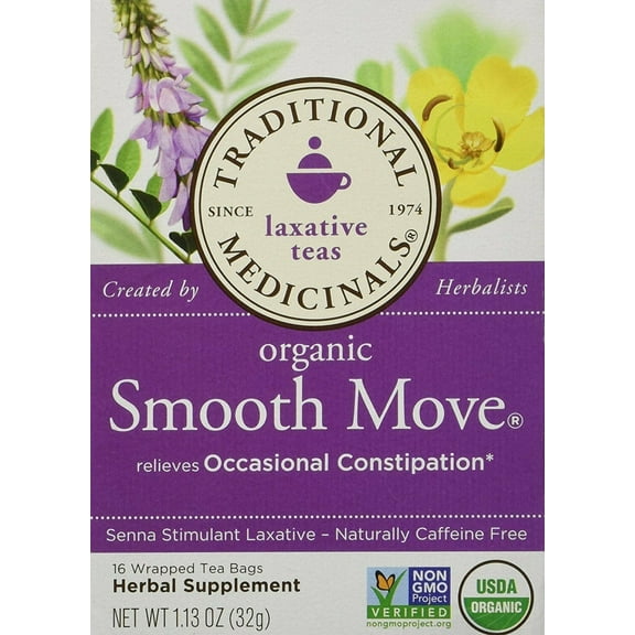 Traditional Medicinals Herbal Tea Bags Organic Smooth Move 16ct