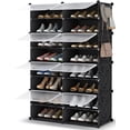 thumbnail image 1 of Zapatero HOMIDEC, armario de almacenamiento de zapatos de 8 niveles, 32 pares, blanco, 1 of 9