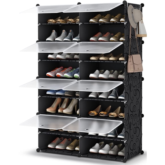 Zapatero HOMIDEC, armario de almacenamiento de zapatos de 8 niveles, 32 pares, blanco