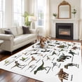thumbnail image 3 of Funny Dinosaurs Area Rug 5x8 Washable Rug Non Slip Primitive Natural Wild Animals Names Large Area Rug Soft Stainresistant Indoor Floor Carpet for Living Room Bedroom Home Office Dining Room Nursery, 3 of 8