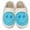 Blue-Lightning-Bolt, variant on Womens Fuzzy Preppy Smile Slippers Retro Cozy Comfy Plush Warm Slip-on Happy Face Slippers Casual Indoor Soft Fluffy